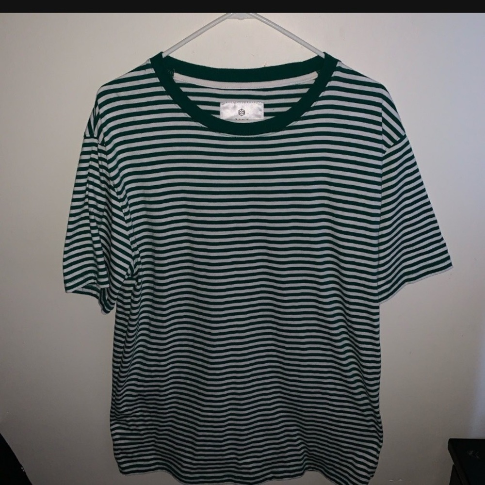 Green & White Striped Shirt